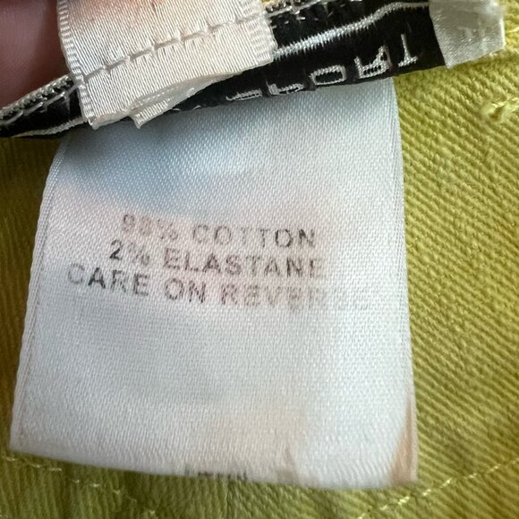Vtg St. John Sport Chartreuse Trousers Straight Leg Mid Rise Jeans Size 0 - Picture 7 of 7